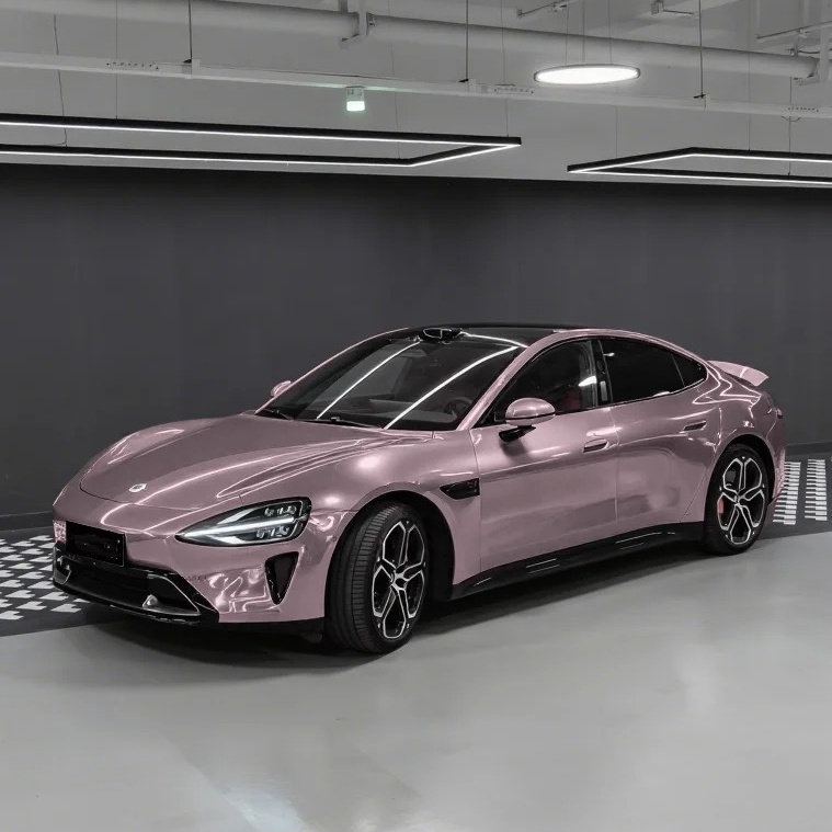 Gloss Liquid Taupe Pink Car Vinyl Wrap PET