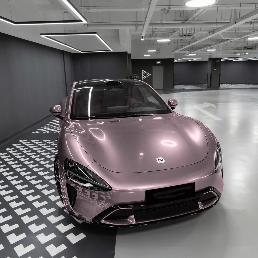 Gloss Liquid Taupe Pink Car Vinyl Wrap PET