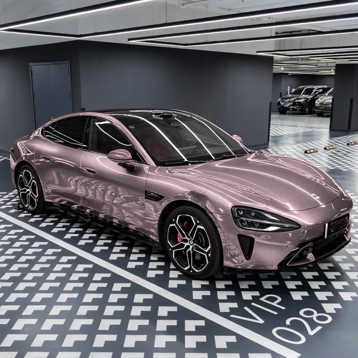 Gloss Liquid Taupe Pink Car Vinyl Wrap PET