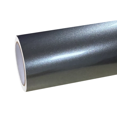 Gloss Metallic Steel Grey Car Vinyl Wrap PET 01
