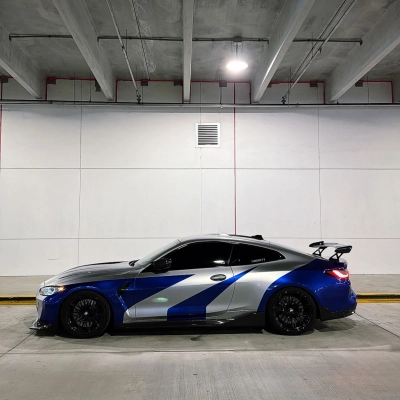 Gloss Metallic GT Silver Car Vinyl Wrap PET 02
