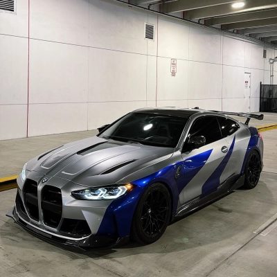 Gloss Metallic GT Silver Car Vinyl Wrap PET 02