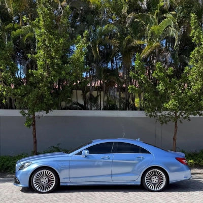 Gloss Metallic Mist Blue Car Vinyl Wrap PET| Steel Blue Car Wrap  02