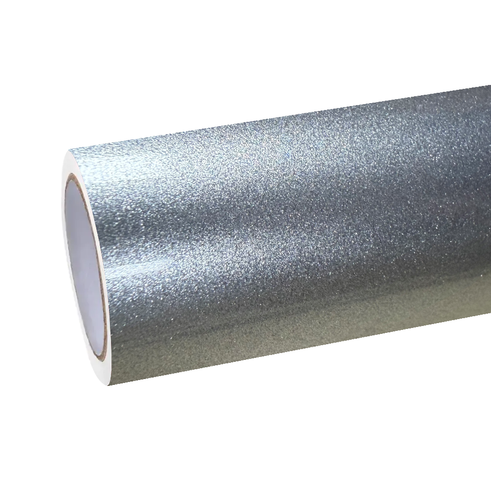 Gloss Metallic Lava Silver Car Vinyl Wrap PET