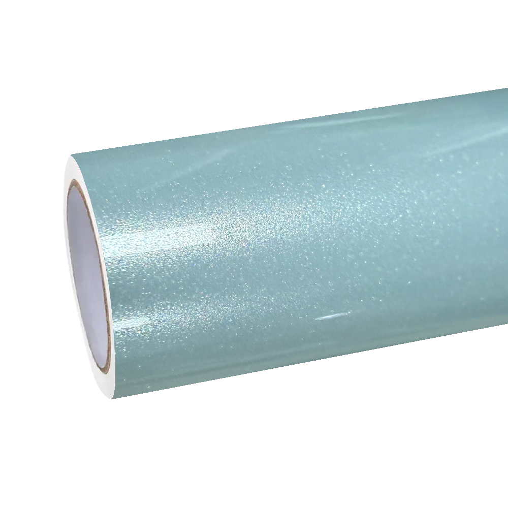 Gloss Metallic Shadow Celadon Green Car Vinyl Wrap PET
