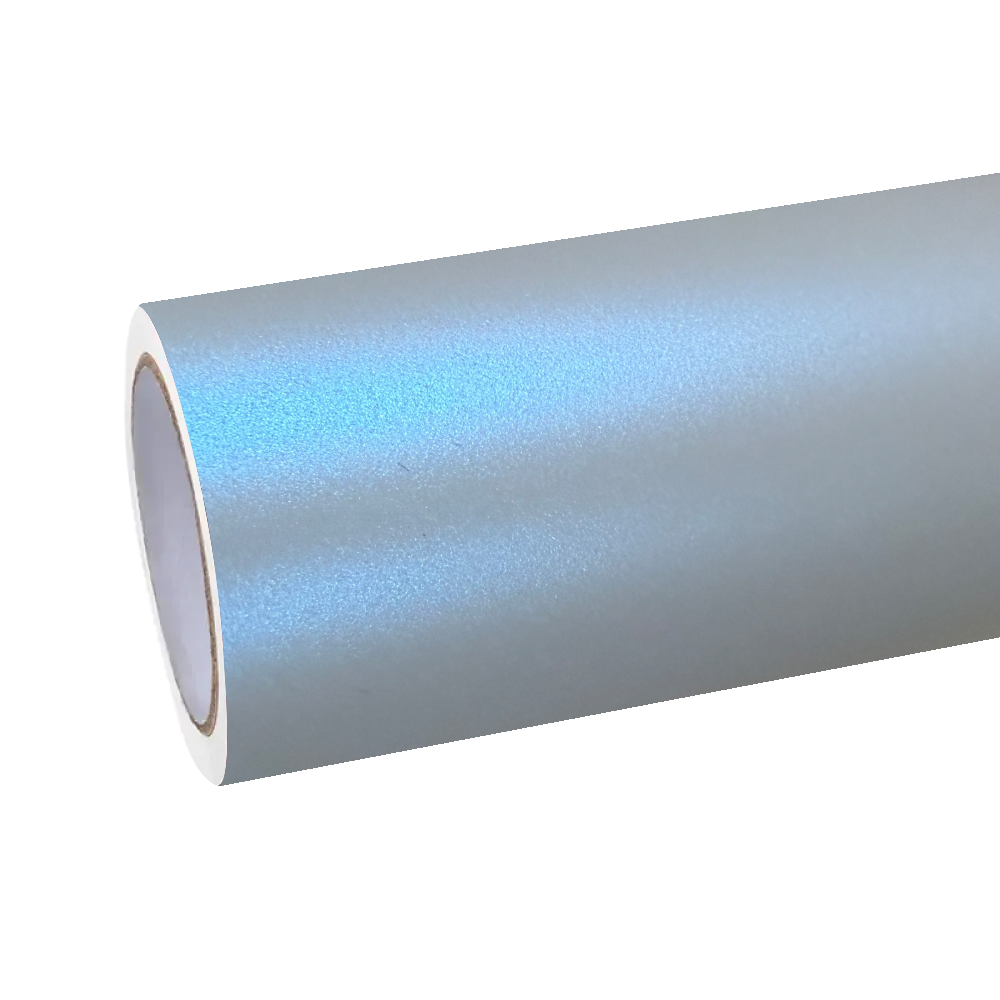 Matte Metallic Chameleon Silver Blue Car Vinyl Wrap PET