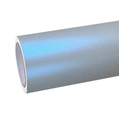 Matte Metallic Chameleon Silver Blue Car Vinyl Wrap PET 01