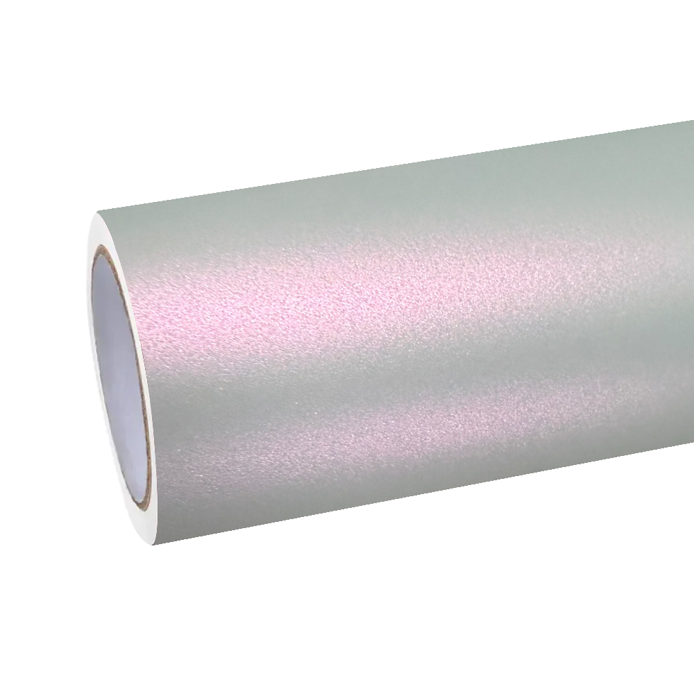 Matte Metallic Chameleon Silver Pink Car Vinyl Wrap PET