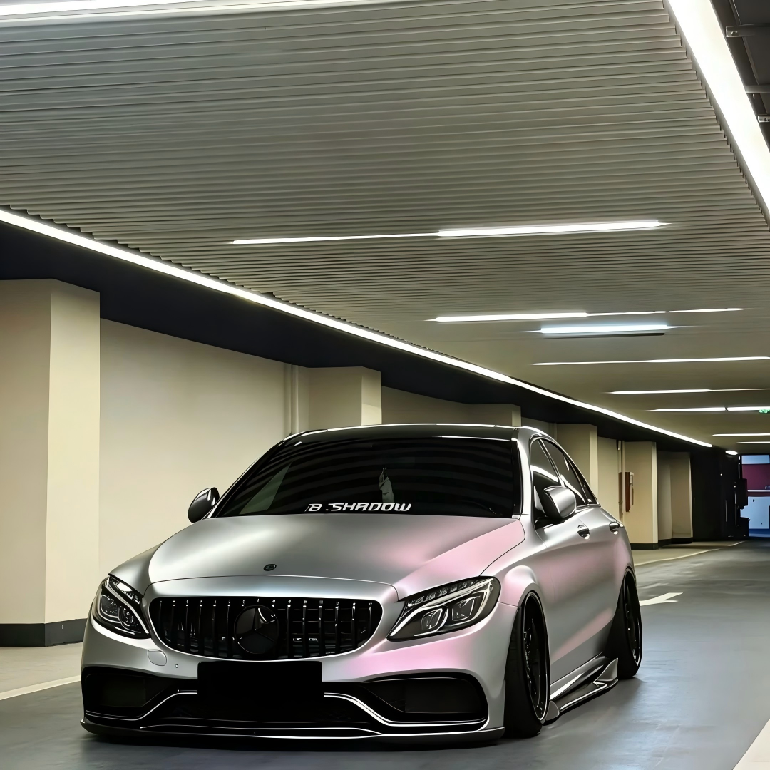 Matte Metallic Chameleon Silver Pink Car Vinyl Wrap PET