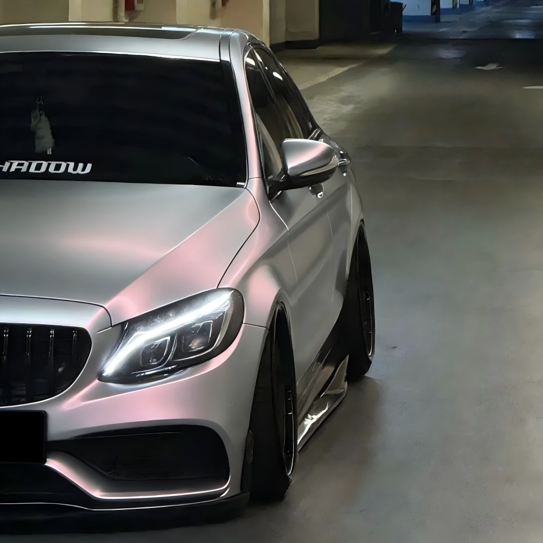Matte Metallic Chameleon Silver Pink Car Vinyl Wrap PET