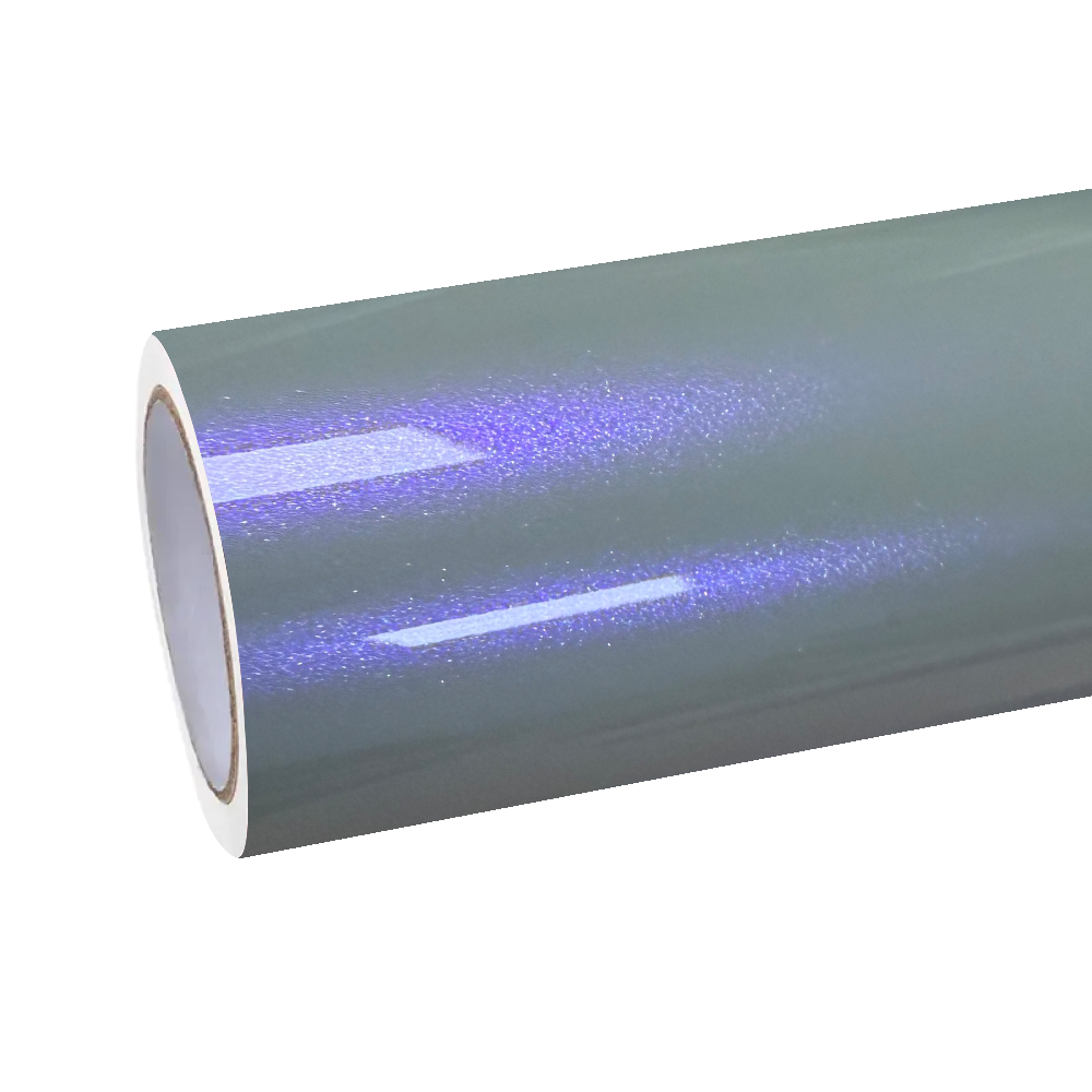 Ultra Gloss Metallic Chameleon Silver Purple Car Vinyl Wrap PET