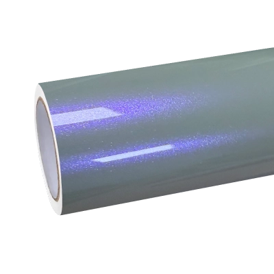 Ultra Gloss Metallic Chameleon Silver Purple Car Vinyl Wrap PET 01