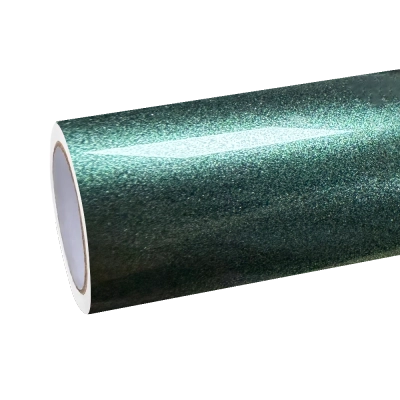 Gloss Metallic Emerald Green Car Vinyl Wrap PET 01