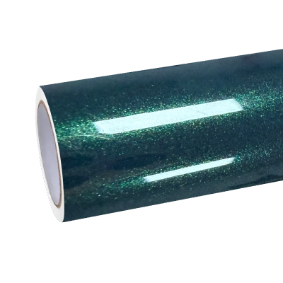 Gloss Metallic Royal Green Car Vinyl Wrap PET 01