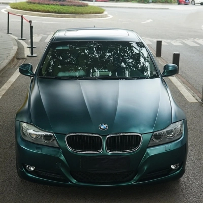 Matte Metallic Dark Green Car Vinyl Wrap Forest Green Wrap 02