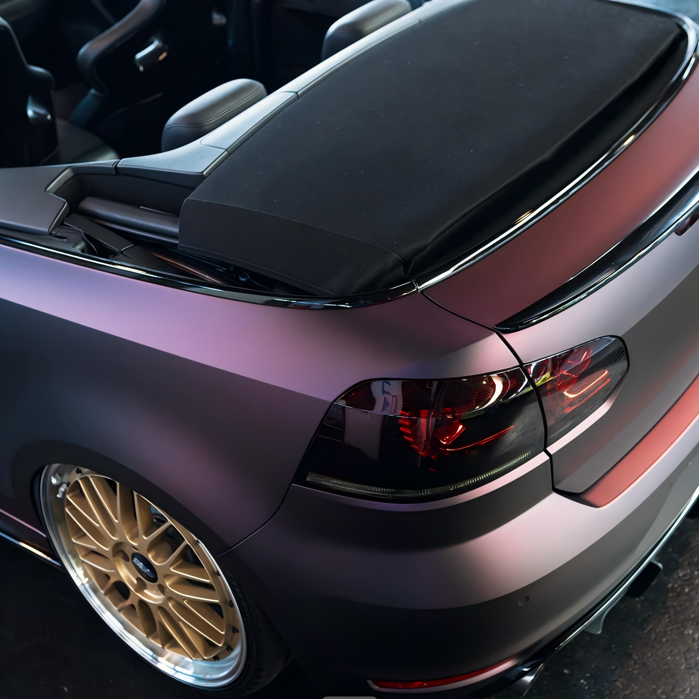 Ultra Matte Metallic Black Purple Car Vinyl Wrap