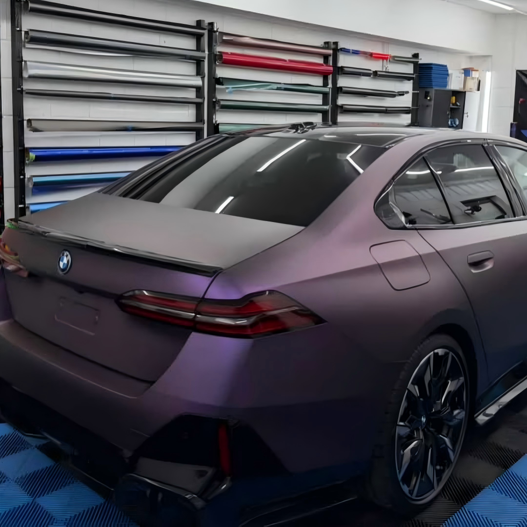 Ultra Matte Metallic Black Purple Car Vinyl Wrap