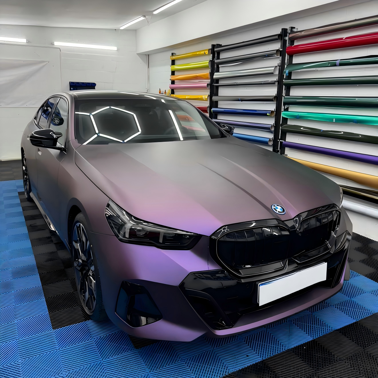 Ultra Matte Metallic Black Purple Car Vinyl Wrap