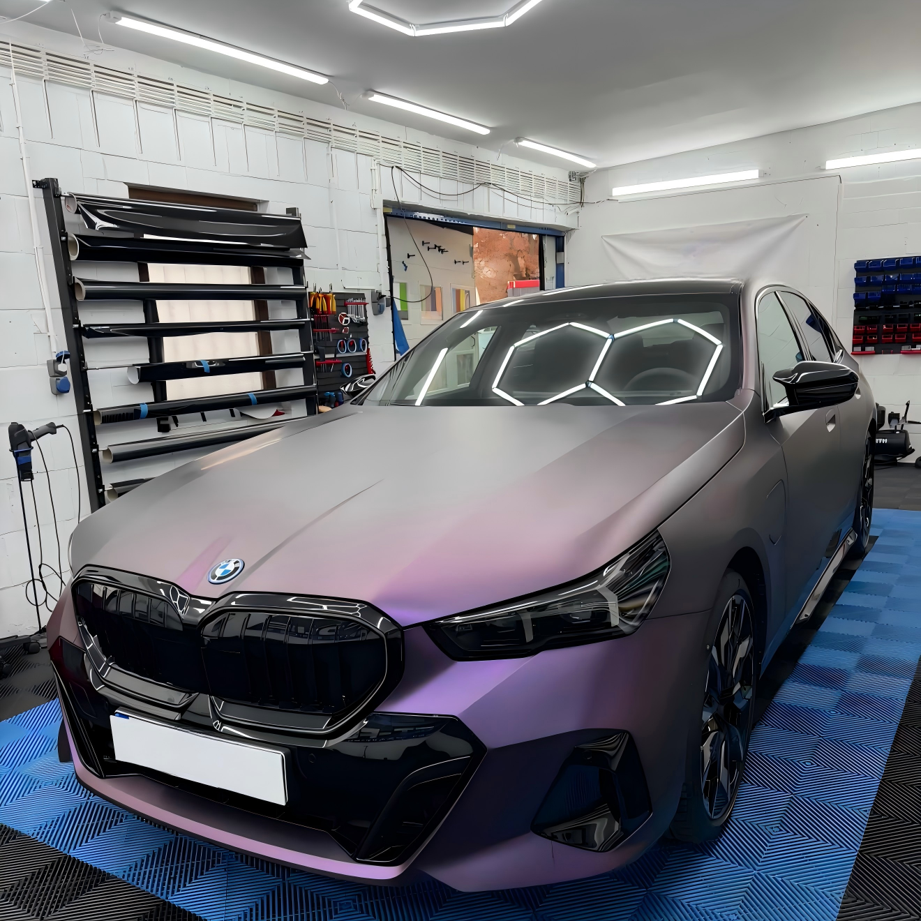 Ultra Matte Metallic Black Purple Car Vinyl Wrap