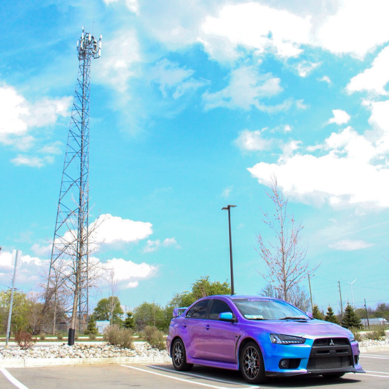 Gloss Chameleon Blue Purple Car Vinyl Wrap