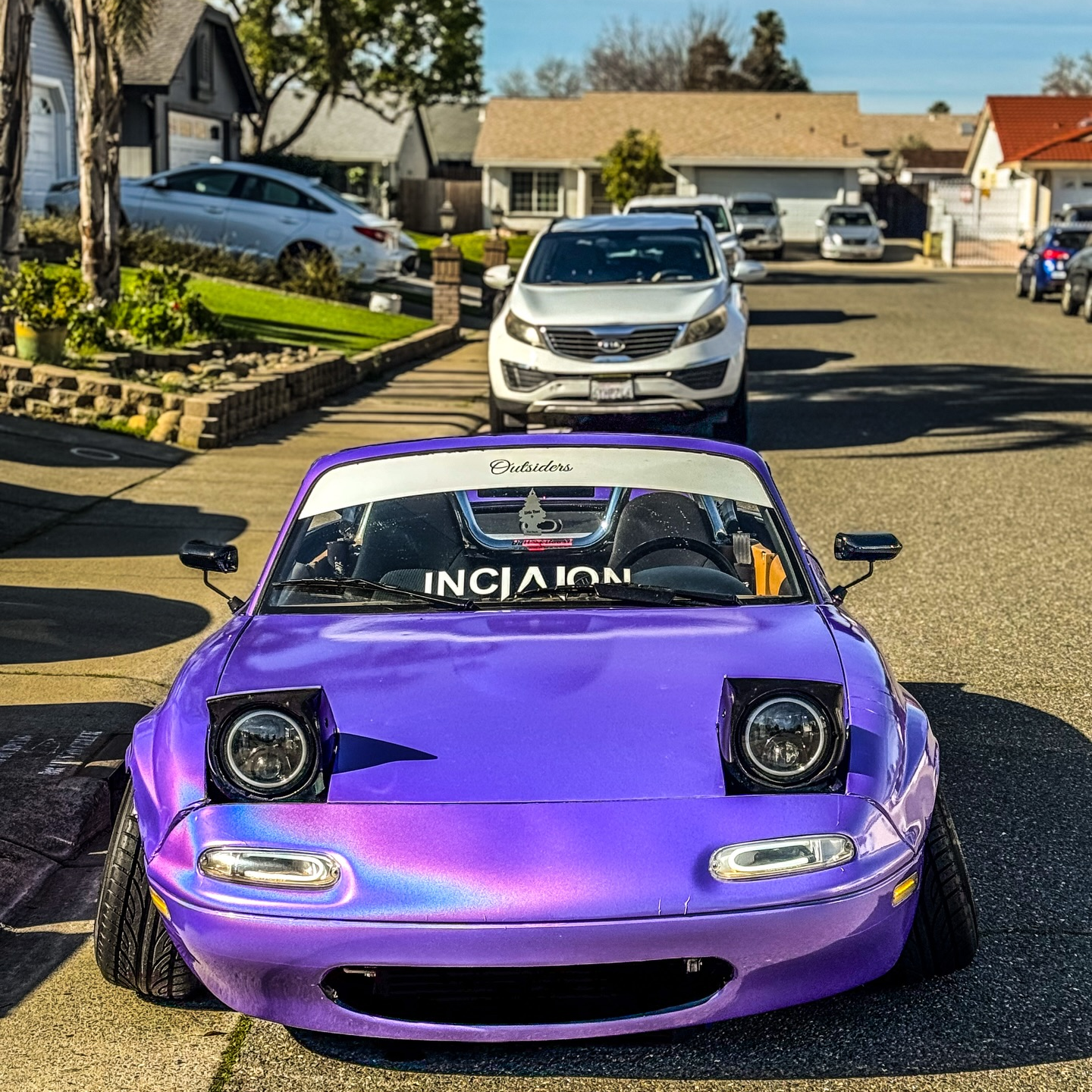 Gloss Metallic Rainbow Laser Purple Car Vinyl Wrap (Light )
