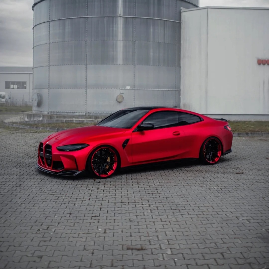 Matte Chrome Apple Red Car Vinyl Wrap PET
