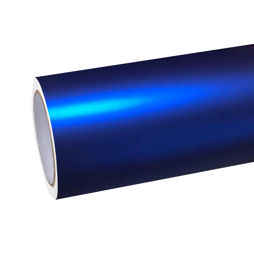Matte Metallic Satin Chrome Blue Car Vinyl Wrap PET