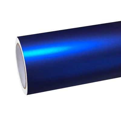Matte Metallic Satin Chrome Blue Car Vinyl Wrap PET 01