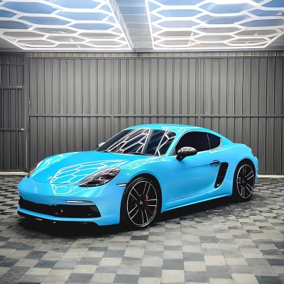 TPU Glossy Light Sky Blue Colored PPF Paint Protection Film 02