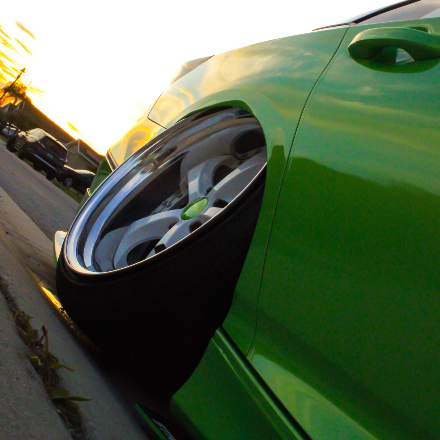 Glossy Apple Green Car Vinyl Wrap PET