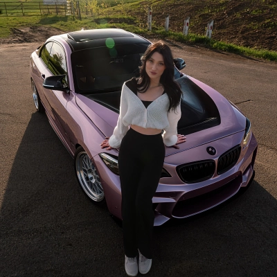 Gloss Metallic Passion Pink Car Vinyl Wrap PET 02