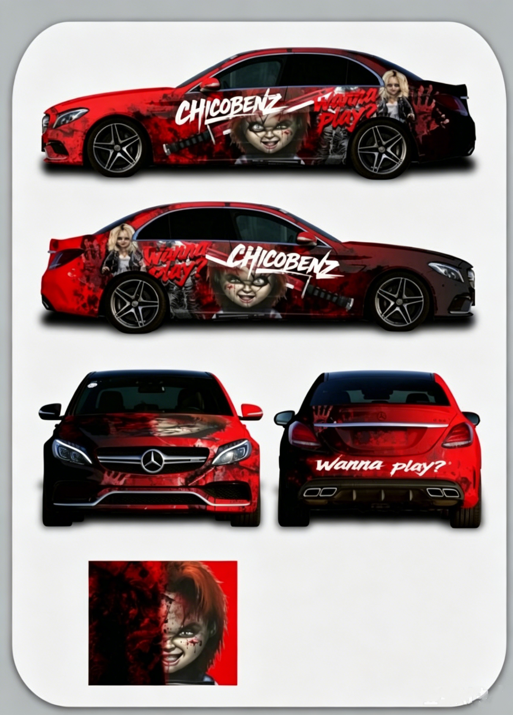 ALUKOVINYL Child's Play Itasha Anime Custom Design Car Wrap
