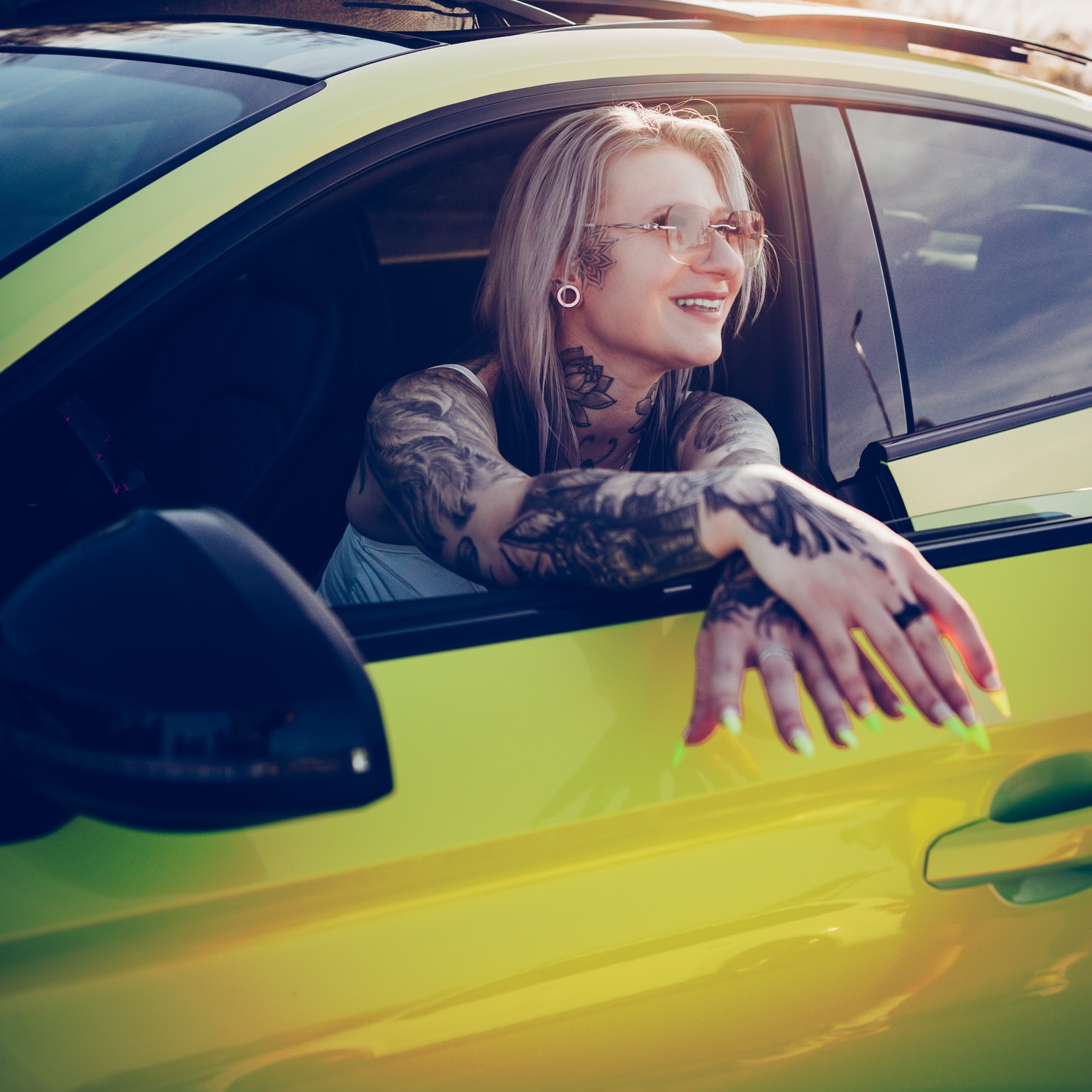 Gloss Fluorescent Neon Yellow Car Vinyl Wrap
