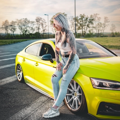 Gloss Fluorescent Neon Yellow Car Vinyl Wrap 02