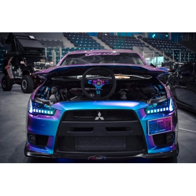 Gloss Chameleon Blue Purple Car Vinyl Wrap 02
