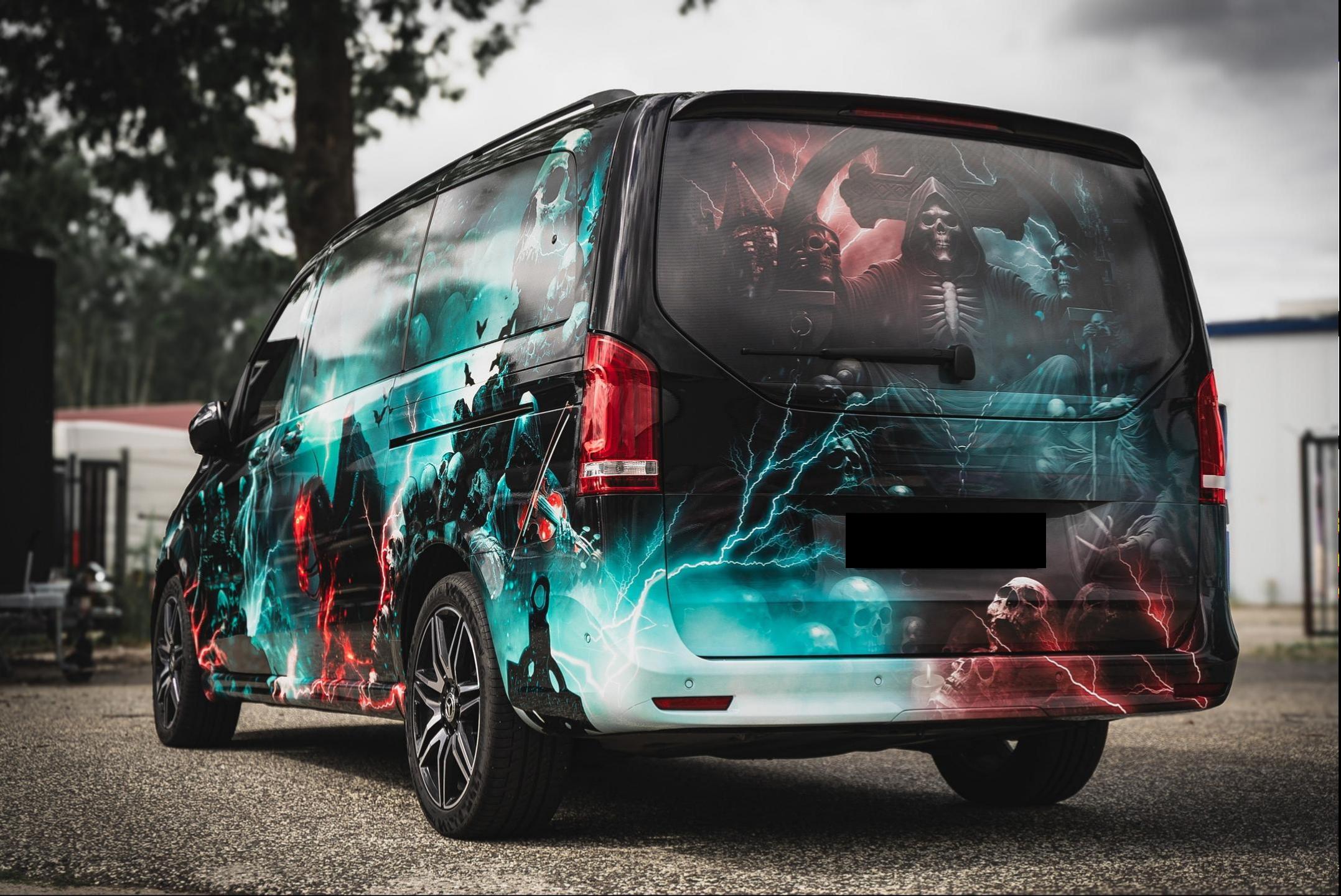 ALUKOVINYL Death Sentence Itasha Custom Van Design Car Wrap