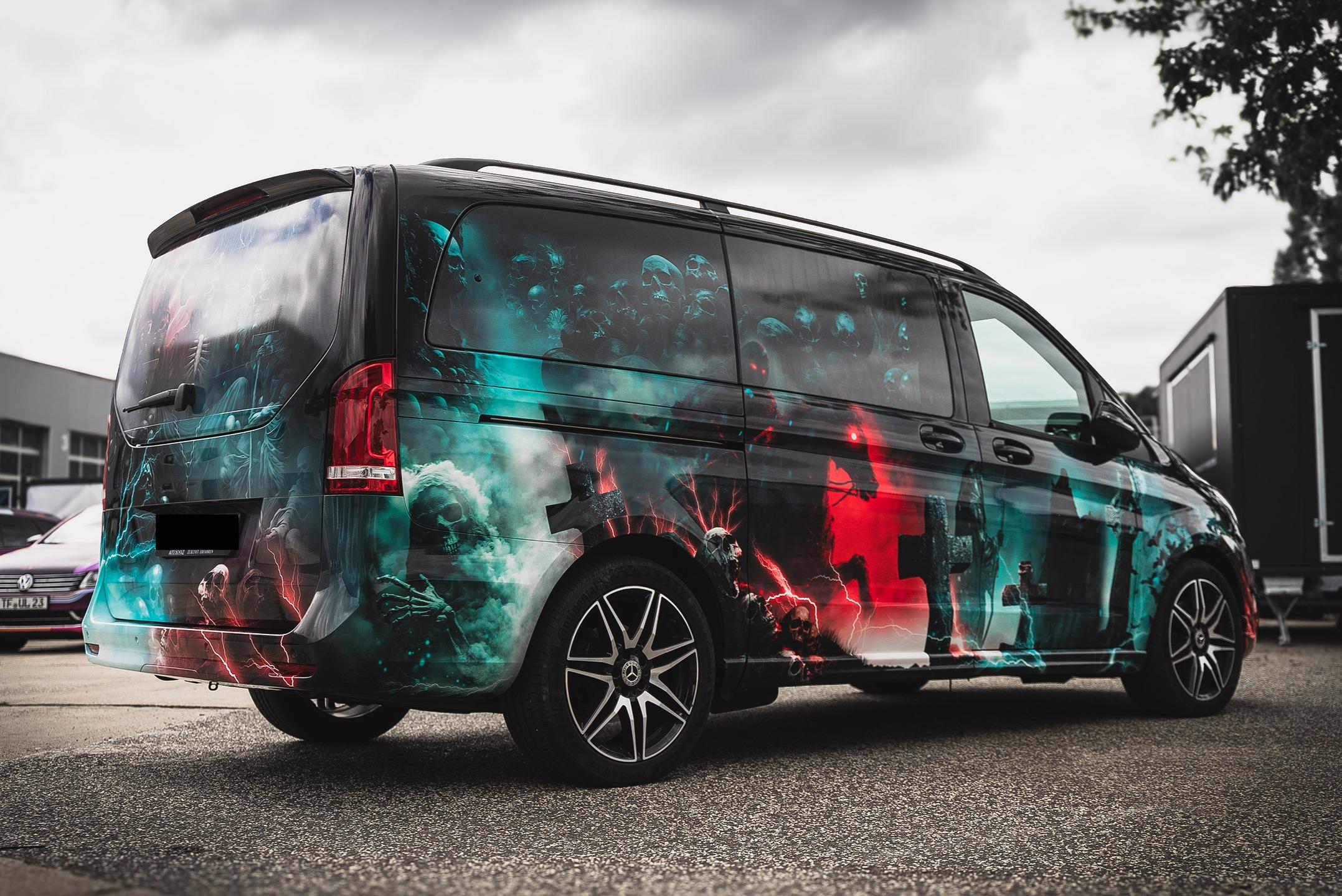 ALUKOVINYL Death Sentence Itasha Custom Van Design Car Wrap