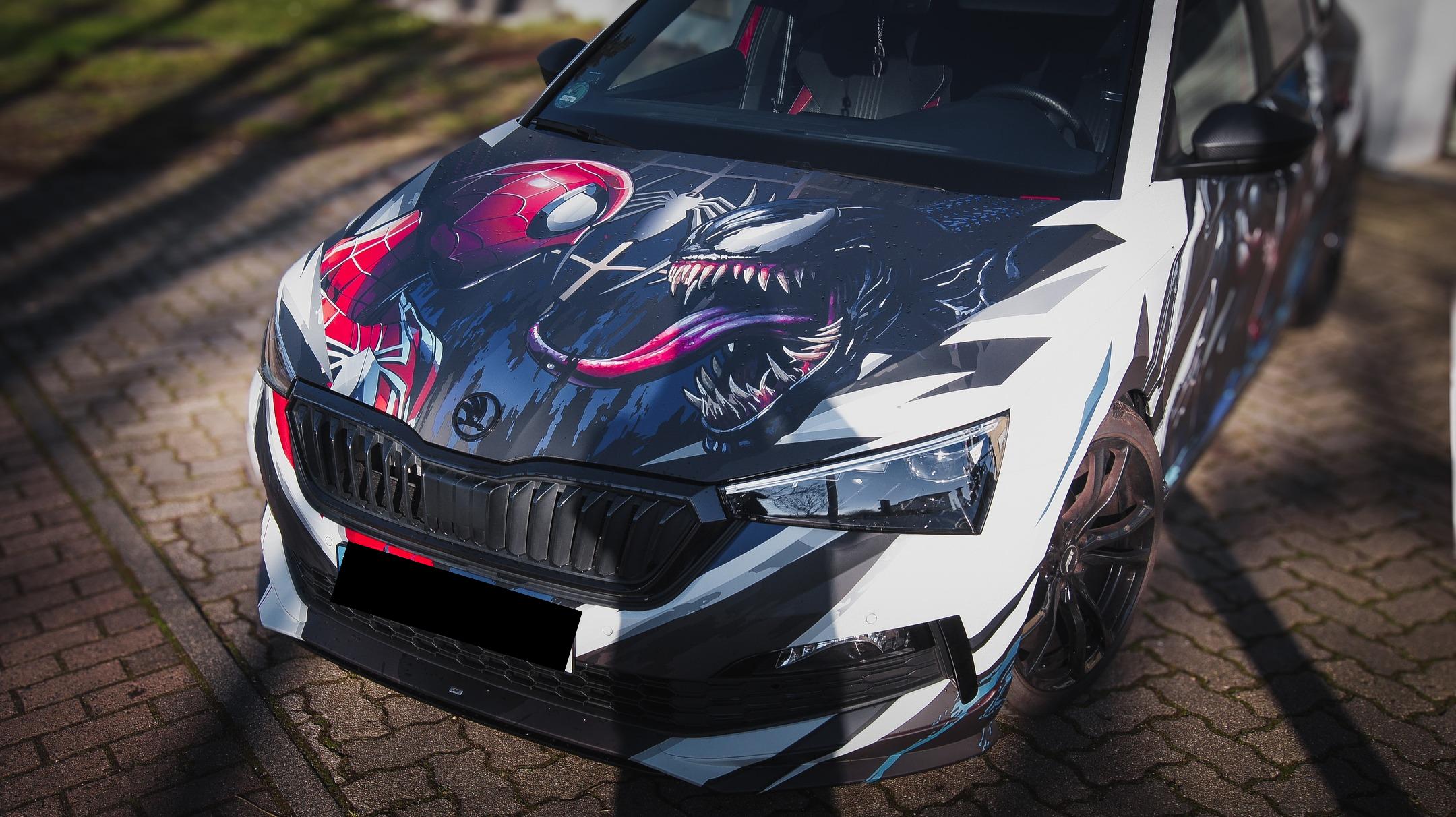 ALUKOVINYL Spiderman Venom Itasha Custom Design Car Wrap