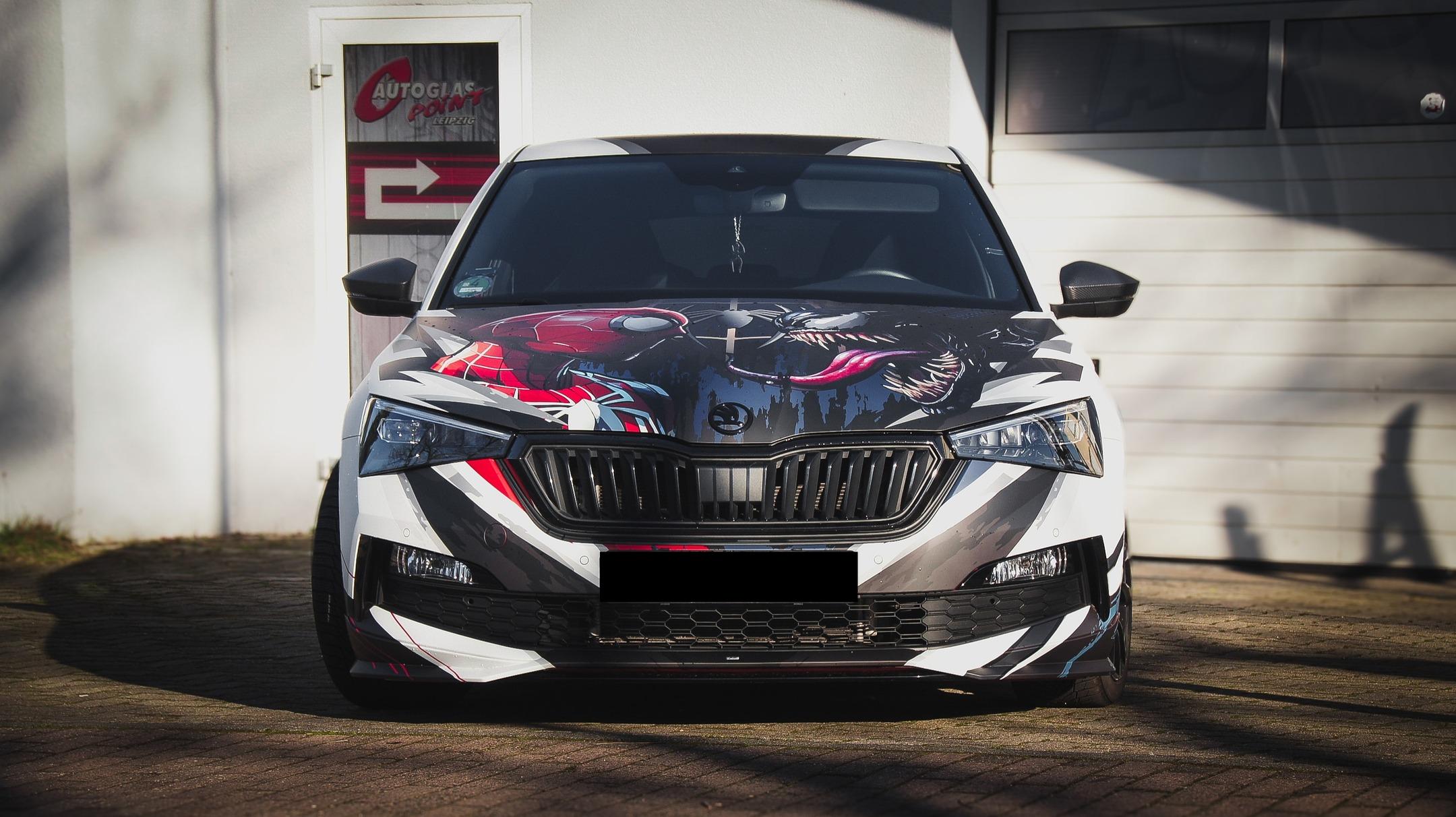 ALUKOVINYL Spiderman Venom Itasha Custom Design Car Wrap