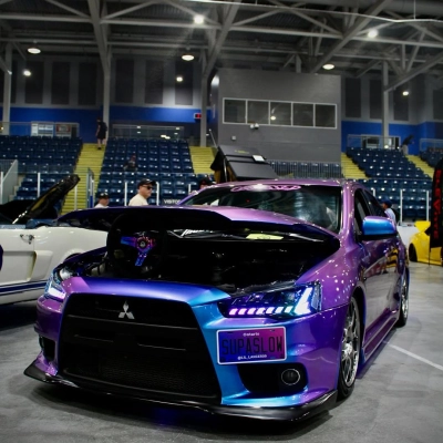 Gloss Chameleon Blue Purple Car Vinyl Wrap 02