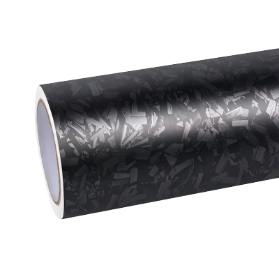 Matte Black Forging Carbon Fiber Car Vinyl Wrap PET 01