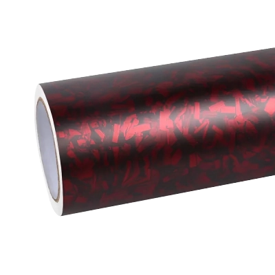 Matte Red Forging Carbon Fiber Car Vinyl Wrap PET 01