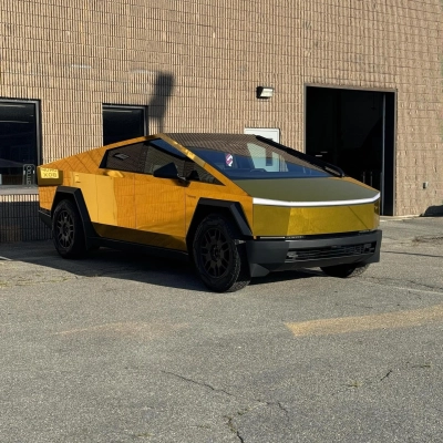Gloss Mirror Chrome Yellow Car Vinyl Wrap 02