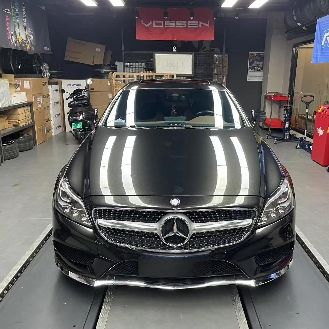 Gloss Metallic Gold Black Car Vinyl Wrap PET