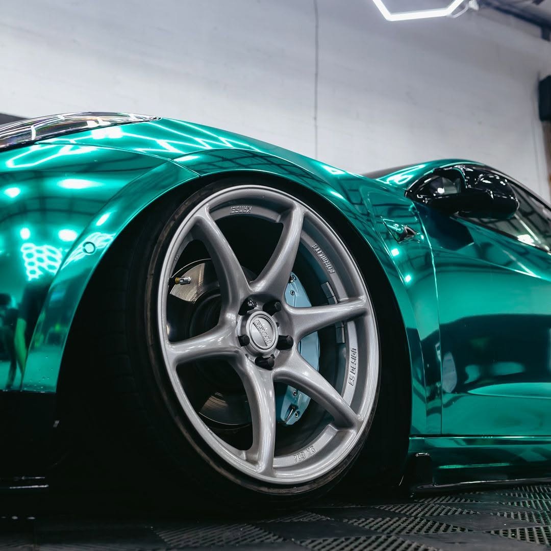 Gloss Mirror Chrome Green Car Vinyl Wrap PET