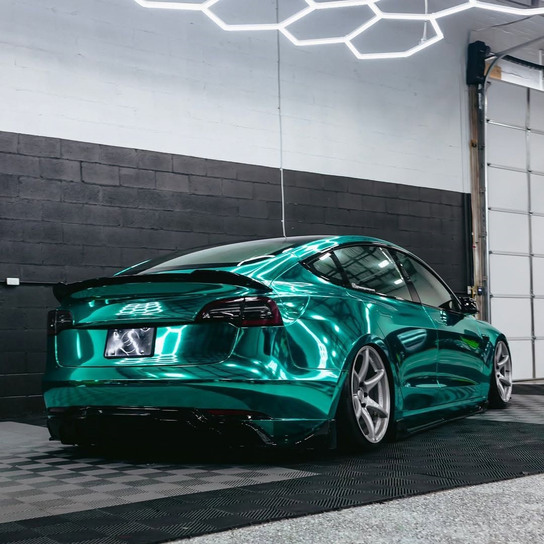 Gloss Mirror Chrome Green Car Vinyl Wrap PET