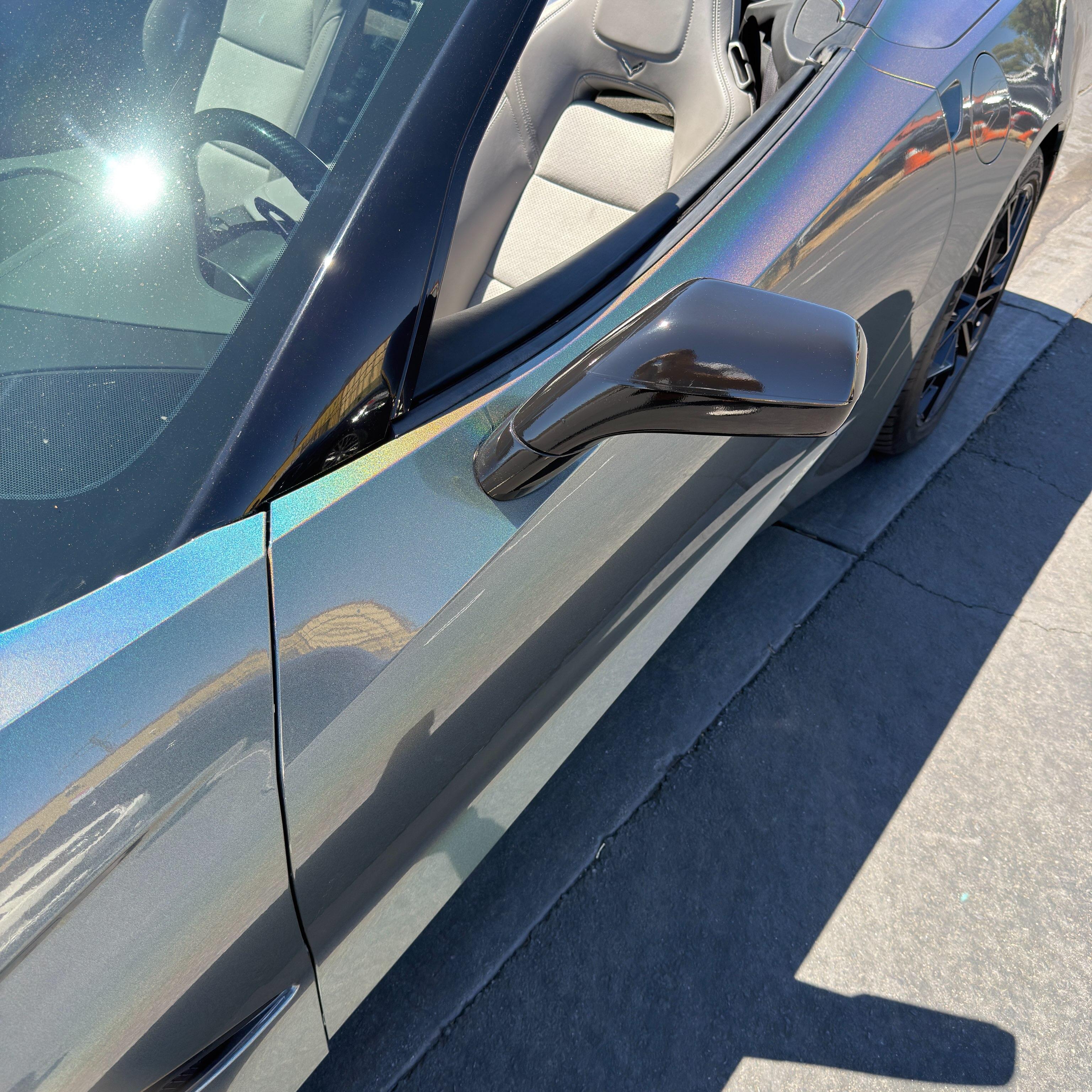 Gloss Metallic Rainbow Laser Grey Car Vinyl Wrap PET