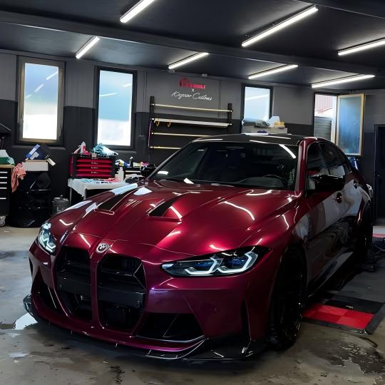 Gloss Metallic Rubellite Purple Car Vinyl Wrap PET 