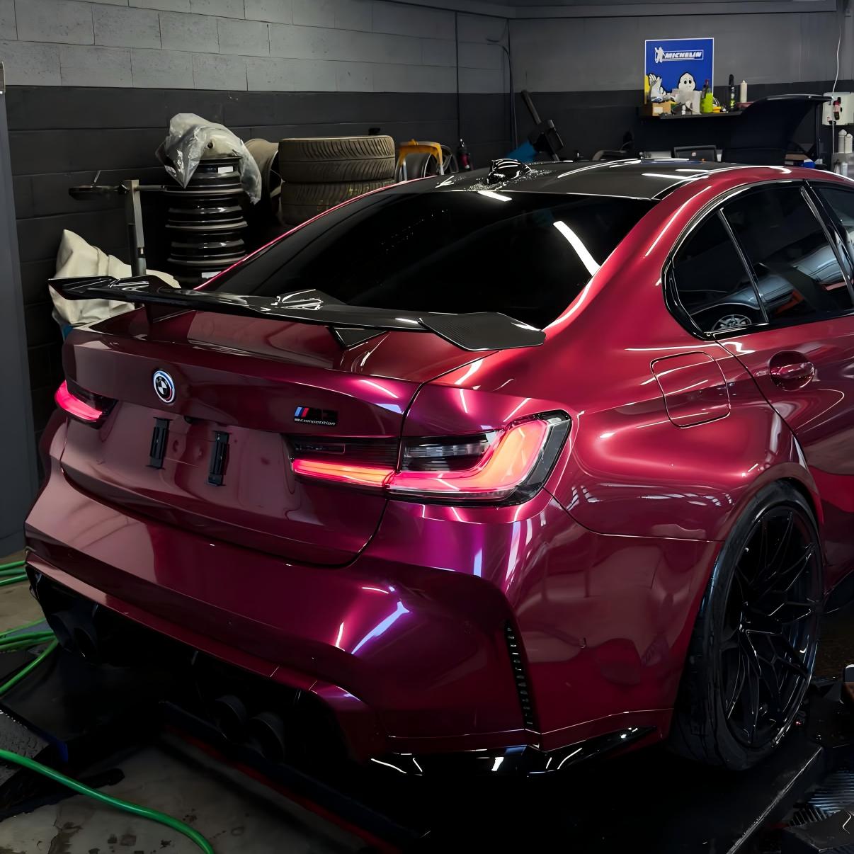 Gloss Metallic Rubellite Purple Car Vinyl Wrap PET 