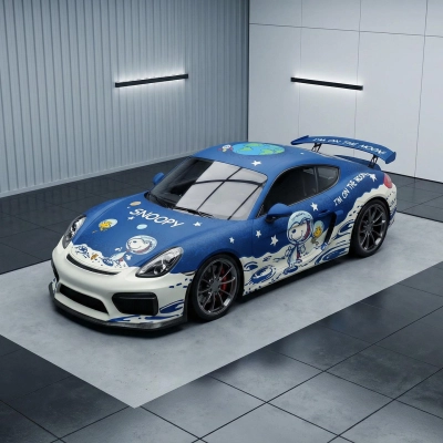 ALUKOVINYL Snoopy Animekia Custom Design Car Wrap 01